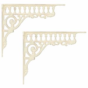 vidaXL Vegghylleskinner 2 stk. Antikk hvit 27,5 x 23 x 4 cm St&aring;l