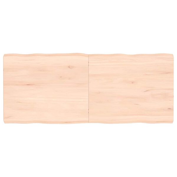 vidaXL Bordplate 120x50x(2-6) cm ubehandlet heltre eik naturlig kant