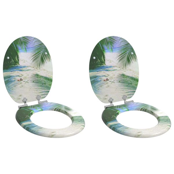 vidaXL Toalettsete 2 pcs gr&oslash;nn 43,8 x 37,8 cm MDF-plater