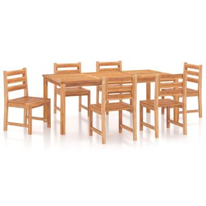 vidaXL Utend&oslash;rs spisestue 7 deler heltre teak