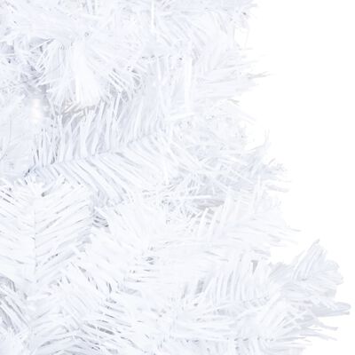 vidaXL Forhåndsbelyst kunstig juletre med kulesett hvit 120 cm PVC
