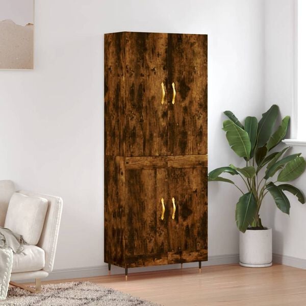 vidaXL Highboard r&oslash;kt eik 69,5x34x180 cm konstruert tre