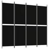 vidaXL Romdeler 4 paneler svart 200x180 cm stoff