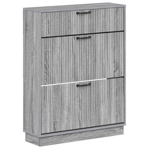 vidaXL Sko Skap HOORN 78 x 24 x 100 cm Konstruert tre Gr&aring; Sonoma