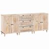 vidaXL Serviesskap 3 stk. 180 x 33,5 x 75 cm heltre mango Hvit