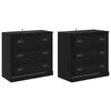 vidaXL Skap 2 pcs Svart Eik 70 x 35,5 x 67,5 cm Konstruert tre