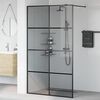 vidaXL Walk-in Dusjvegg Svart 115 x 195 cm herdet glass