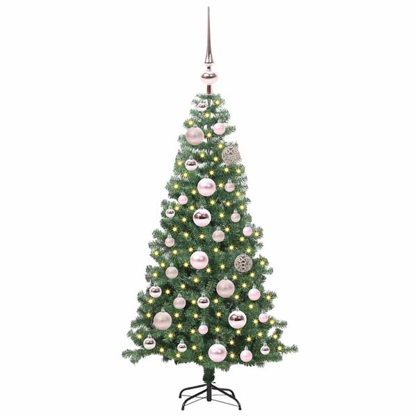 vidaXL Juletre med 150 LED med stativ gr&oslash;nn 120 cm PVC