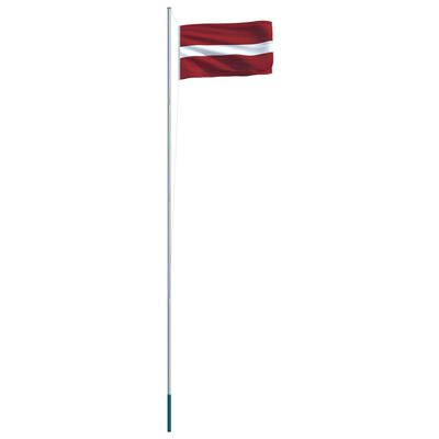 vidaXL Latvisk flagg og stang aluminium 6,2 m