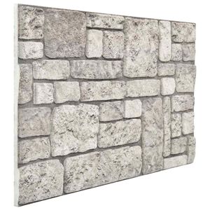 vidaXL Veggpaneler 10 stk. 100 x 50 cm Gr&aring; EPS Skum
