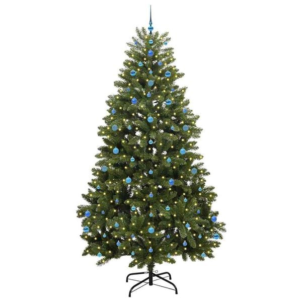 vidaXL Kunstig juletre med 300 LED gr&oslash;nn 270 cm PVC og metall