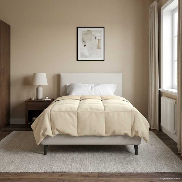 vidaXL Sommerdyne Quilted Krem 135 x 200 cm Mikrofiber