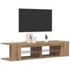 vidaXL TV-benk med LED-lys artisan eik 135x39x30 cm konstruert tre