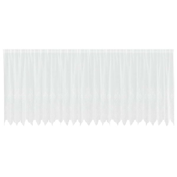 vidaXL Blondegardin med gardiner Blomster Hvit 160 x 600 cm Polyester