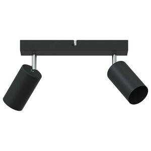 vidaXL Takspot med s&oslash;kelys Svart 26 x 6 x 16 cm Metall