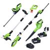 vidaXL Trådløst hageverktøysett 4 deler med ladere og batterier