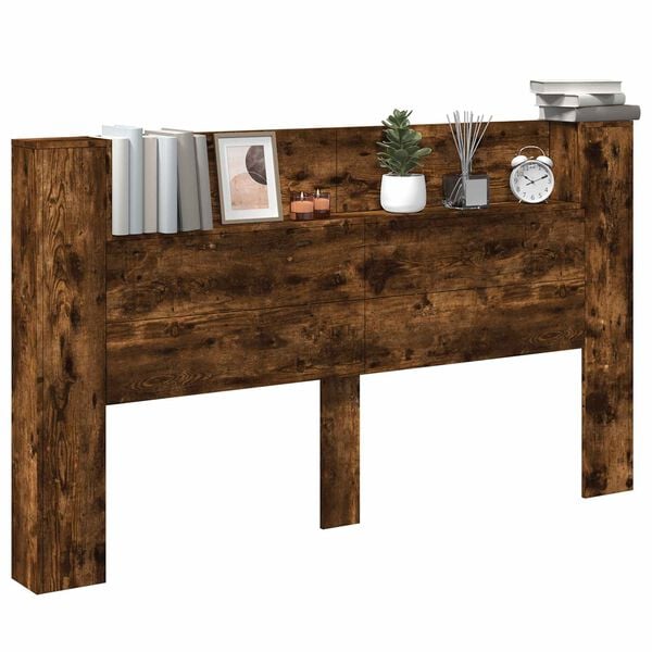 vidaXL Hodegavlskap med LED med hylle R&oslash;kt eik 180 x 16,5 x 103,5 cm