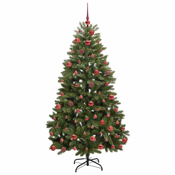 vidaXL Kunstig juletre med 300 LED grønn 180 cm PVC og metall