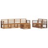 vidaXL Sofasett 7 pcs Naturlig Solid akasietre
