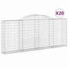 vidaXL Gabionkurver buede 20 stk 300x30x120/140 cm galvanisert jern