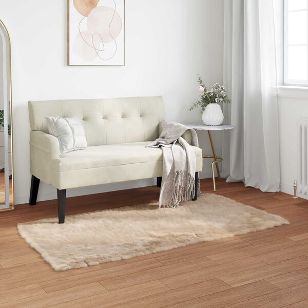 vidaXL Faux Skinnmatte Tafalla Beige 80 x 150 cm Polyester
