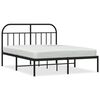 vidaXL Sengeramme i metall med hodegavl svart 140x190 cm