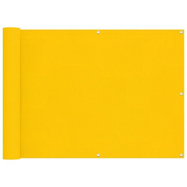 vidaXL Balkong Skjerm Gul 75 x 200 cm PU-belagt oxford alu