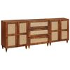 vidaXL Sidebord Sett 3 stk. 180 x 33 x 75 cm Massiv mango tre Brun
