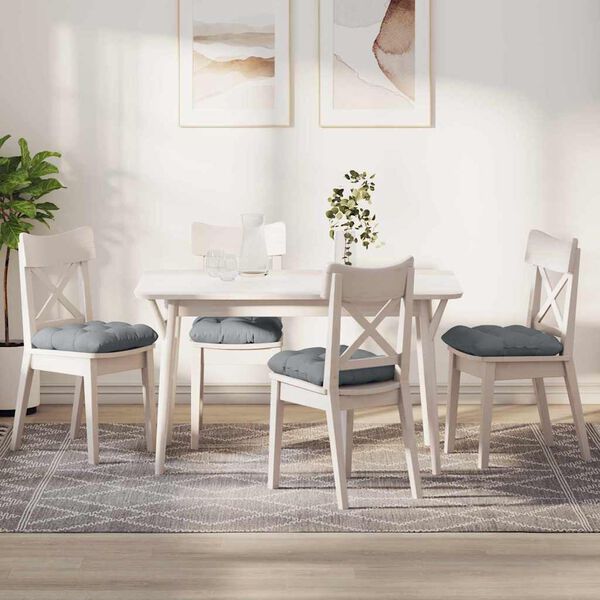 vidaXL Seteputer 4 pcs Lysegrå 45 x 45 x 12 cm stoff