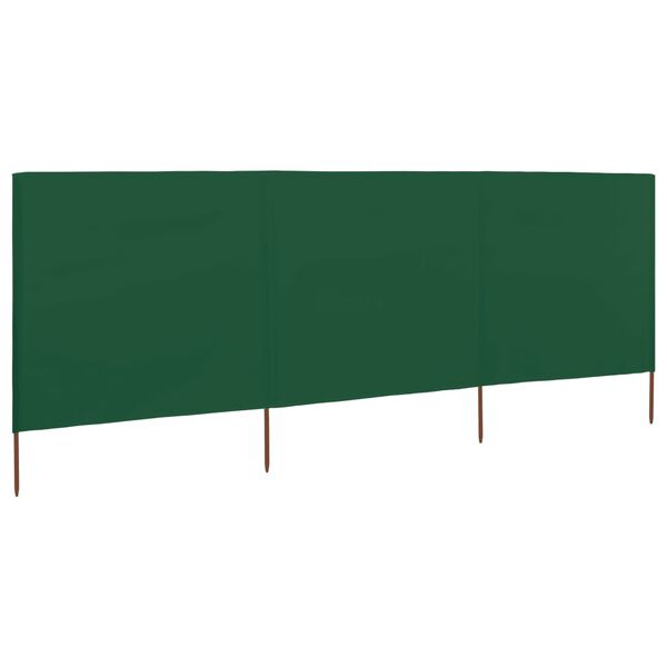 vidaXL Vindskjermer 3 paneler stoff 400x120 cm grønn