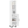 vidaXL Highboard h&oslash;yglans hvit 34,5x34x180 cm konstruert tre
