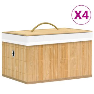 vidaXL Oppbevaringsbokser bambus 4 stk