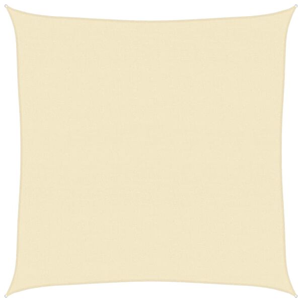 vidaXL Solseil 160 g/m² kremhvit 5x5 m HDPE