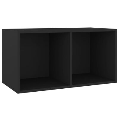 vidaXL Oppbevaringsboks LP svart 71x34x36 cm konstruert tre