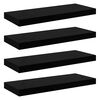 vidaXL Flytende vegghyller 4 stk h&oslash;yglans svart 60x23,5x3,8 cm MDF