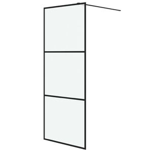 vidaXL Dusjvegg svart 80x195 cm halvfrostet ESG-glass