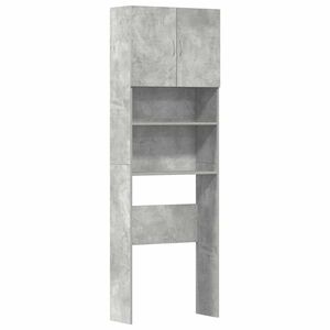 vidaXL Vaskemaskinskap betonggr&aring; 64x24x190 cm konstruert tre