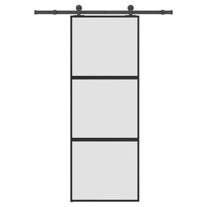 vidaXL Skyved&oslash;r med monteringssett 76x205 cm herdet glass og aluminium