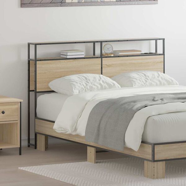 vidaXL Lagringshodegavl med hylle Sonoma eik 120 cm Konstruert tre