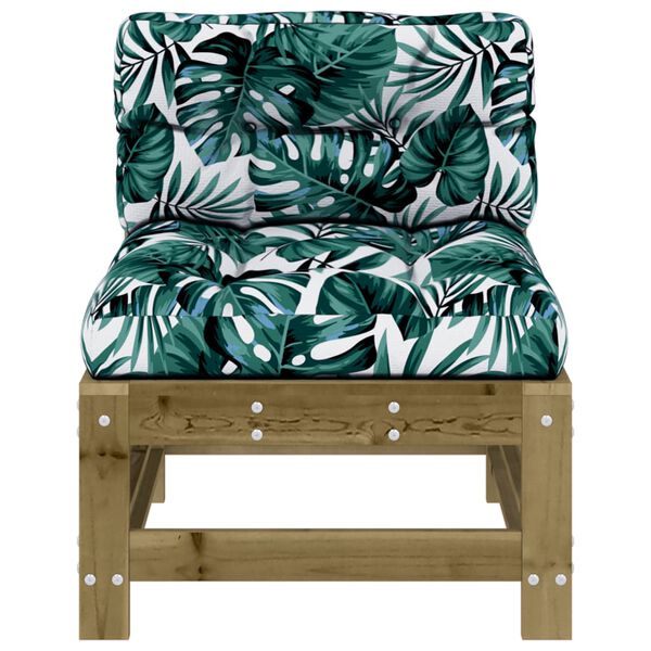 vidaXL Midtsofa med puter impregnert furu