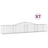vidaXL Gabionkurver buede 7 stk 400x50x60/80 cm galvanisert jern
