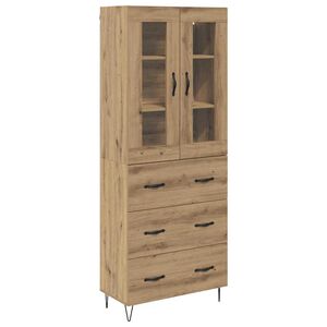 vidaXL H&oslash;yskap med skuff Artisan Eik 69,5 x 34 x 90 cm Konstruert tre