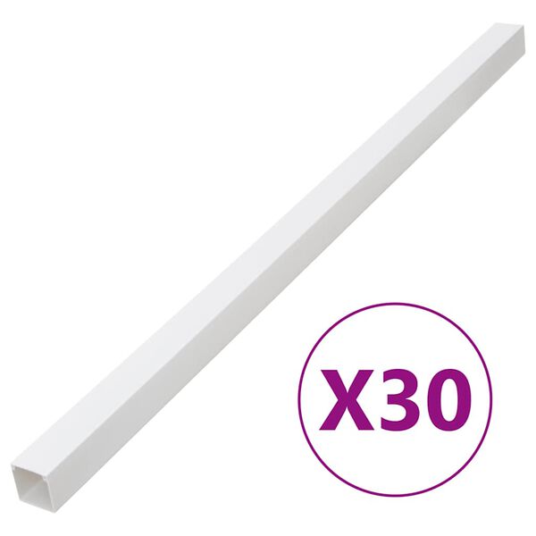 vidaXL Kabelkanaler 40x25 mm 30 m PVC