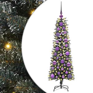 vidaXL Kunstig juletre med 150 LED gr&oslash;nn 120 cm PVC og plast og st&aring;l