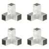 vidaXL Stolpesko 4 stk Y-form galvanisert metall 71x71 mm