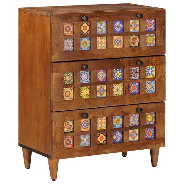 vidaXL Serviesskap Valn&oslash;tt 60 x 33 x 75 cm Massiv mango tre