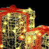 vidaXL Gaveeske med 60 LED 3 pcs Varmhvit 20 x 20 x 20 cm Akryl