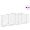 vidaXL Gabionkurver buede 10 stk 400x50x120/140 cm galvanisert jern