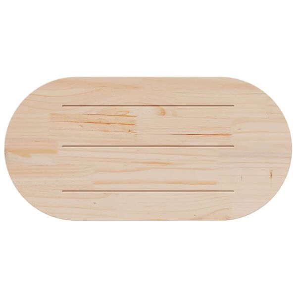 vidaXL Bordplate 110x55x2,5 cm heltre furu oval