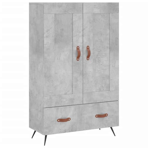 vidaXL Highboard betonggr&aring; 69,5x31x115 cm konstruert tre